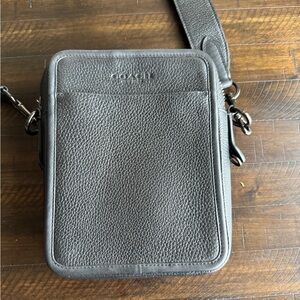 Coach Men's Black Leather Messenger Bag